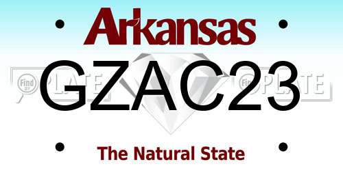 GZAC23 Arkansas License Plate