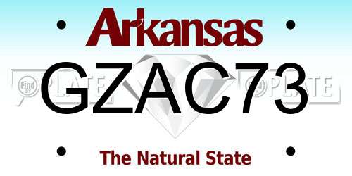 GZAC73 Arkansas License Plate
