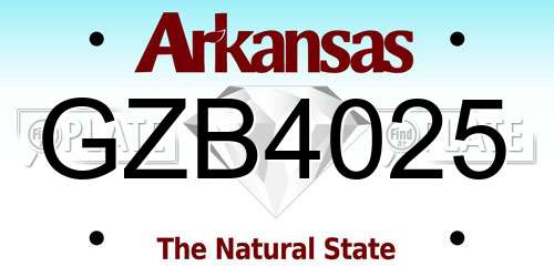 GZB4025 Arkansas License Plate