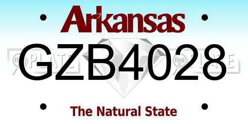 GZB4028 Arkansas License Plate