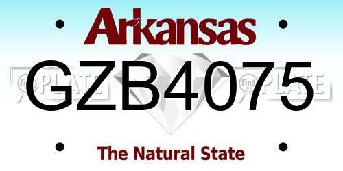 GZB4075 Arkansas License Plate