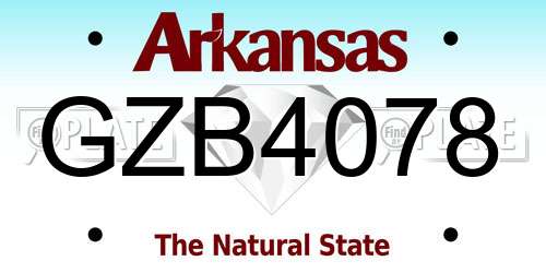 GZB4078 Arkansas License Plate