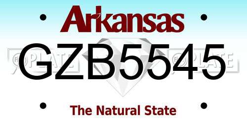 GZB5545 Arkansas License Plate