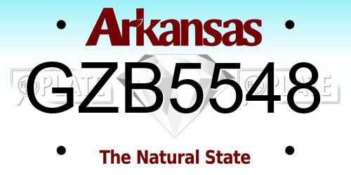GZB5548 Arkansas License Plate