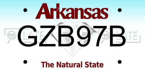 GZB97B Arkansas License Plate