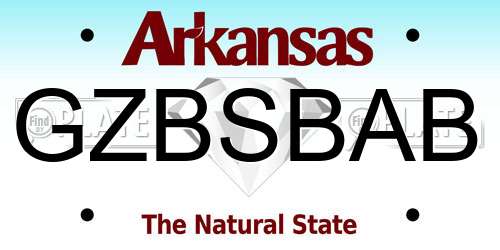 GZBSBAB Arkansas License Plate