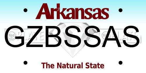 GZBSSAS Arkansas License Plate