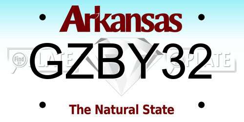 GZBY32 Arkansas License Plate