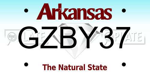 GZBY37 Arkansas License Plate