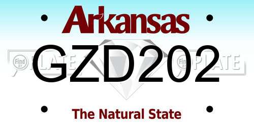 GZD202 Arkansas License Plate