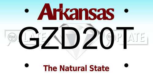 GZD20T Arkansas License Plate