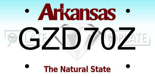 GZD70Z Arkansas License Plate