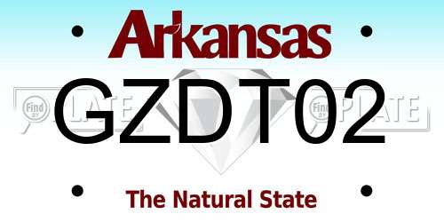 GZDT02 Arkansas License Plate