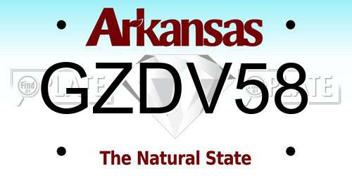 GZDV58 Arkansas License Plate