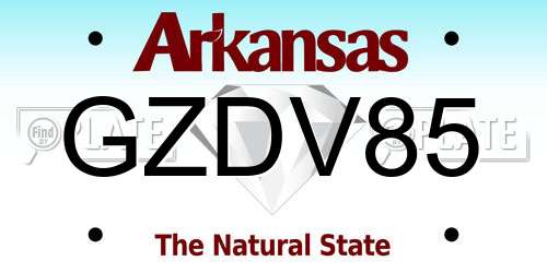 GZDV85 Arkansas License Plate
