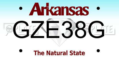 GZE38G Arkansas License Plate