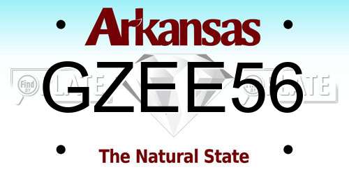 GZEE56 Arkansas License Plate