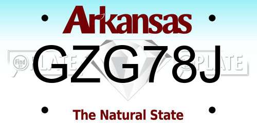 GZG78J Arkansas License Plate