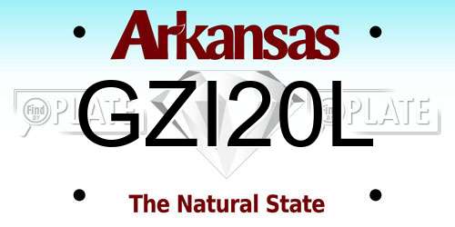 GZI20L Arkansas License Plate