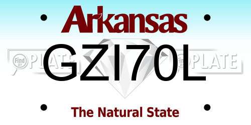 GZI70L Arkansas License Plate