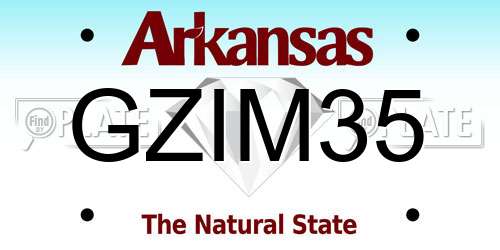 GZIM35 Arkansas License Plate
