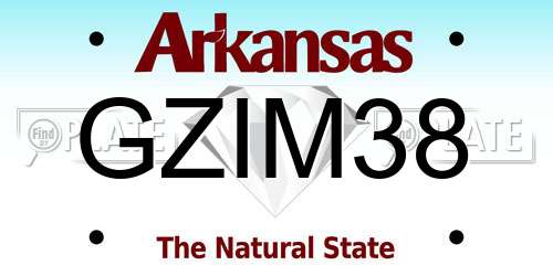 GZIM38 Arkansas License Plate