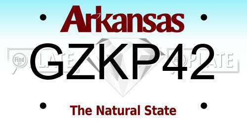 GZKP42 Arkansas License Plate