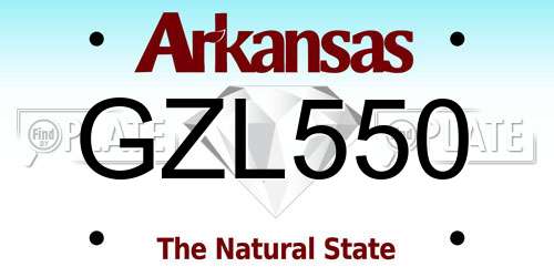 GZL550 Arkansas License Plate