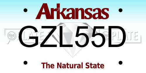 GZL55D Arkansas License Plate