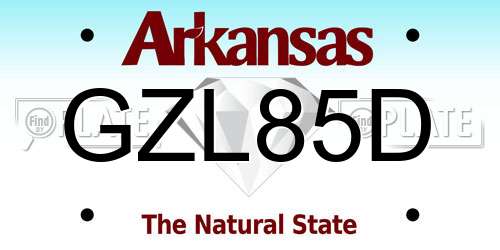 GZL85D Arkansas License Plate