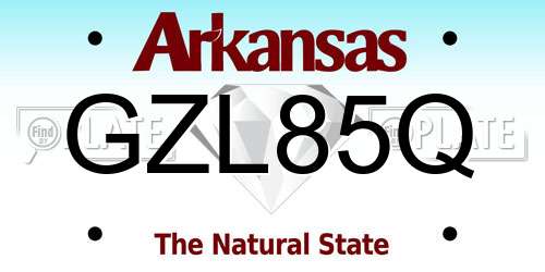 GZL85Q Arkansas License Plate