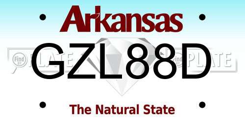 GZL88D Arkansas License Plate