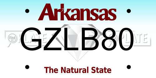 GZLB80 Arkansas License Plate