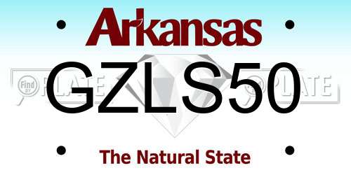 GZLS50 Arkansas License Plate