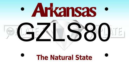GZLS80 Arkansas License Plate