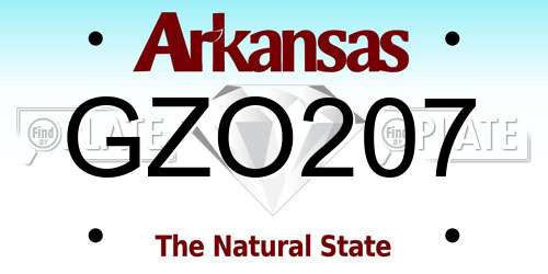 GZO207 Arkansas License Plate