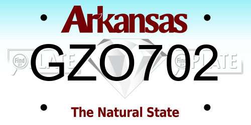 GZO702 Arkansas License Plate