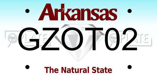 GZOT02 Arkansas License Plate
