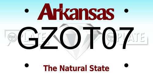 GZOT07 Arkansas License Plate