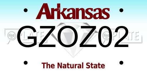 GZOZ02 Arkansas License Plate