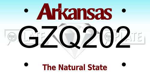 GZQ202 Arkansas License Plate