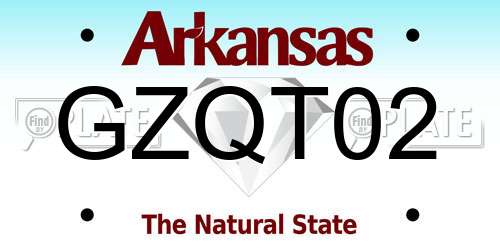 GZQT02 Arkansas License Plate