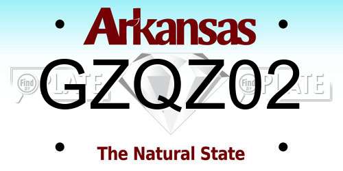 GZQZ02 Arkansas License Plate