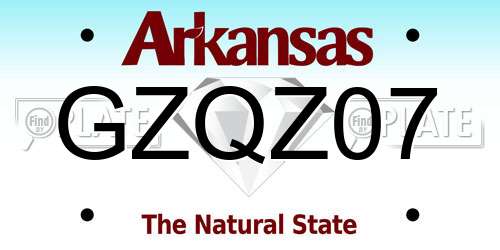 GZQZ07 Arkansas License Plate