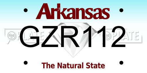 GZR112 Arkansas License Plate