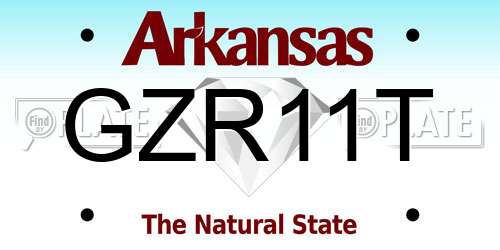GZR11T Arkansas License Plate