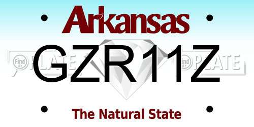 GZR11Z Arkansas License Plate