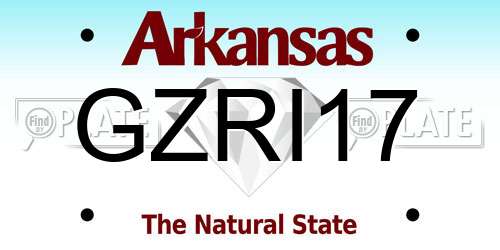 GZRI17 Arkansas License Plate