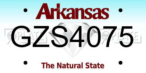 GZS4075 Arkansas License Plate
