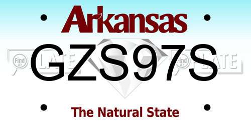 GZS97S Arkansas License Plate